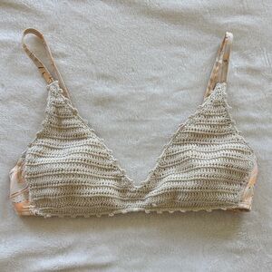 Crochet Bikini Top in Cream
